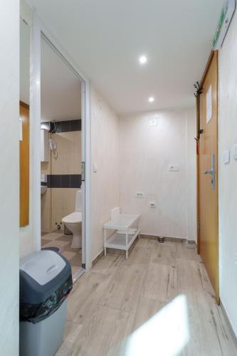 a bathroom with a toilet and a sink at Step rooms apt spa in Belgrade