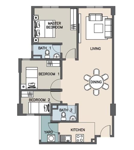 Κάτοψη του Homestay MAMIYELO at Apartment Trifolia 1, Klang - Islamic compliance homestay