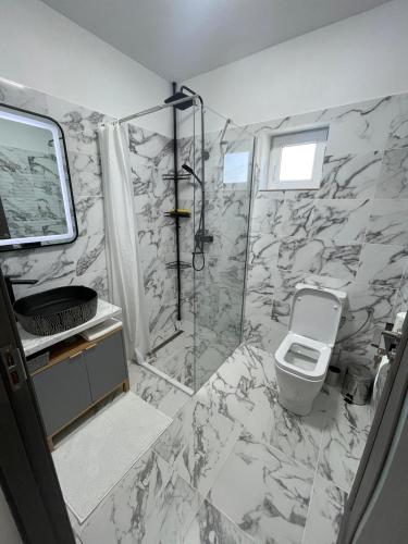 サプンツァにあるAmi's Homeのシャワーとトイレ付きのバスルーム