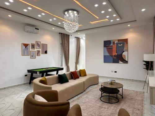 Posezení v ubytování Tranquil Haven Lekki