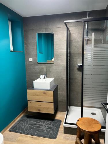 ห้องน้ำของ Ferienwohnung