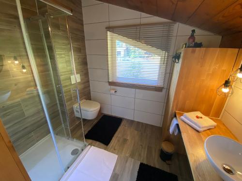 Koupelna v ubytování Haus Alpentraum