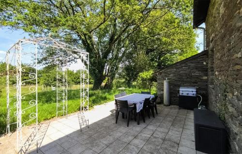 a patio with a table and chairs and a grill at Pet Friendly Home In Marsac Sur Don in Marsac-sur-Don