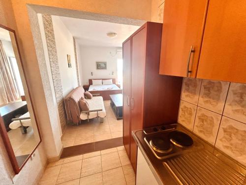 Kuchyň nebo kuchyňský kout v ubytování Apartments Aga