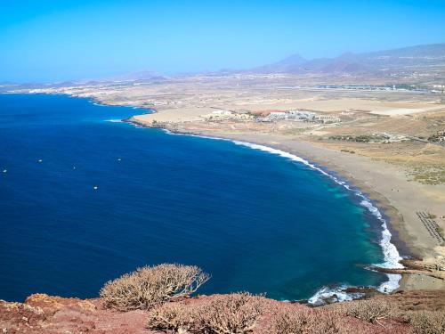 an aerial view of a beach and the ocean at Refreshing Oasis in El Médano