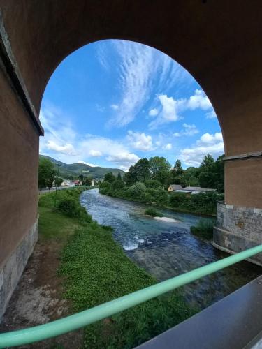 a view of a river under a bridge at Ferienwohnung Detox in Payerbach
