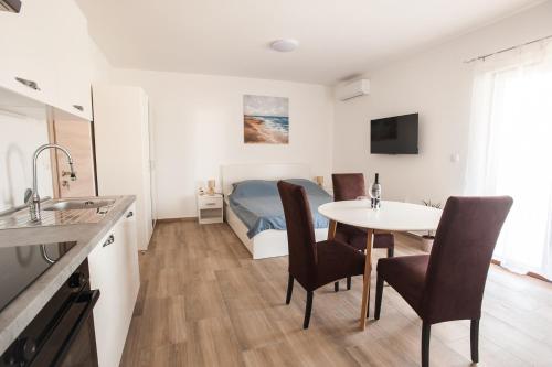 Kuchyň nebo kuchyňský kout v ubytování LaPrivlaka Apartment