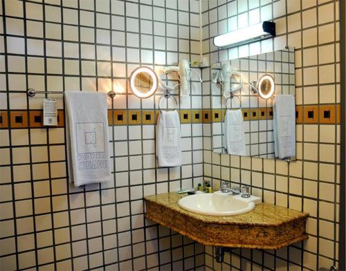 Koupelna v ubytování Hotel Cidade