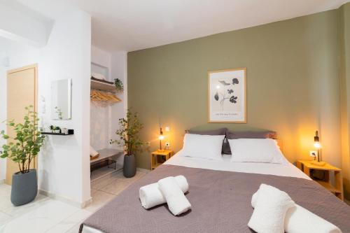 Ένα ή περισσότερα κρεβάτια σε δωμάτιο στο Dimitras luxury apartments 2nd
