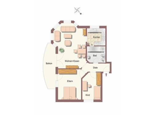 a floor plan of a house at Ferienhof Mayer - Apartment 2 in Lautenbach