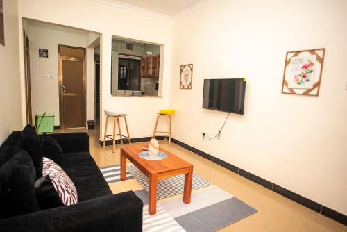 TV a/nebo společenská místnost v ubytování Domin Apartments