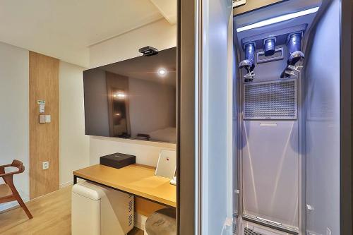 Kuchyň nebo kuchyňský kout v ubytování Rubato Hotel Ulsan Junggu