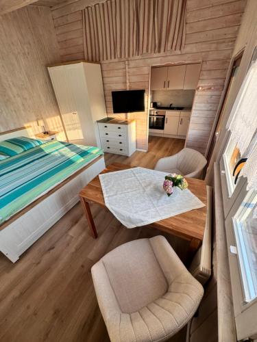 Kuchyň nebo kuchyňský kout v ubytování Blockhaus Frida