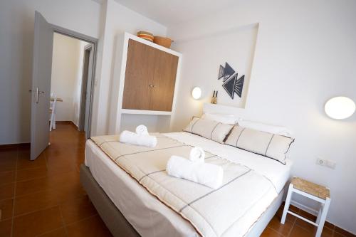 Agia Marina Apartments 5 Androsにあるベッド