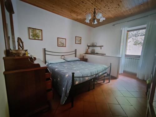a bedroom with a bed in a room with a window at Casa Vacanze IL BOSCACCIO "Casa Massimo" in Fornovolasco