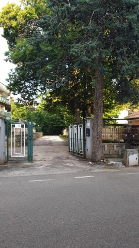 a tree is next to a gate with a tree at Domus Mari in Fiuggi