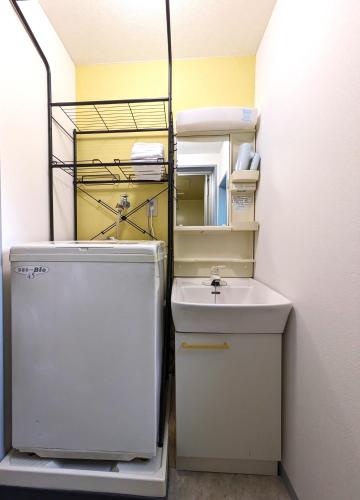 a small bathroom with a toilet and a sink at Space Noa201 in Tokyo