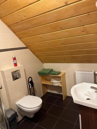 Kylpyhuone majoituspaikassa Marang Domki i Apartamenty