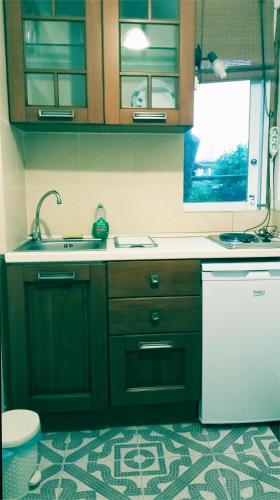 a kitchen with a sink and a dishwasher at La Santre Villa in Amoudara Herakliou