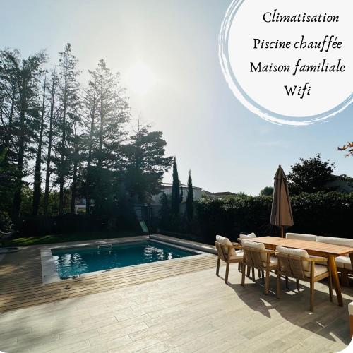 Maison paisible toute équipée, piscine chauffée