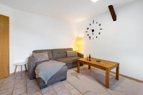 Ruang duduk di Ferienwohnung Thomée