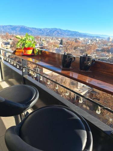 Balkón nebo terasa v ubytování Departamento con increíble vista a la Cordillera