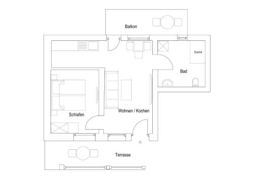 a floor plan of a house at Apart Hotel Lang in Altenahr