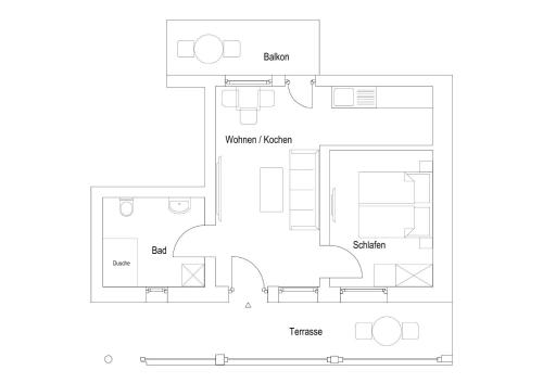 a floor plan of a room at Apart Hotel Lang in Altenahr