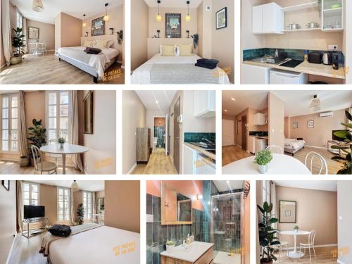 un collage de photos d'une chambre dans l'établissement Joli Appartement - Hyper Central & Climatisation - Les Frères de la Loc', à Marseille