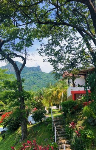 a house with a view of a mountain at Exclusive Altos del Maria 2 Bedroom Apartment-Private Pool & Mountain Views in Sorá