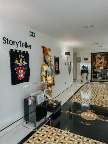 a show room with a sign on the wall at Alentejo Marmòris Hotel & Spa in Vila Viçosa