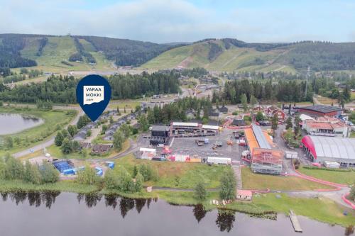an aerial view of a town next to a lake at Holiday Apartment Lomahimos 10 in Himos