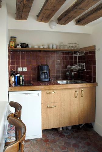 une cuisine avec un évier et un comptoir dans l'établissement Nest in Paris, à Paris