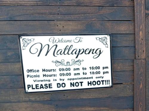 Certifikát, hodnocení, plakát nebo jiný dokument vystavený v ubytování Matlapeng Country Estate
