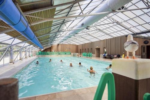 a group of people swimming in a swimming pool at Estivo Premium Mobile homes on Holidaypark TerSpegelt in Eersel