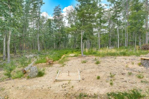 a sandbox in the middle of a forest at Secluded Mountain Cabin in Wardensville! in Wardensville