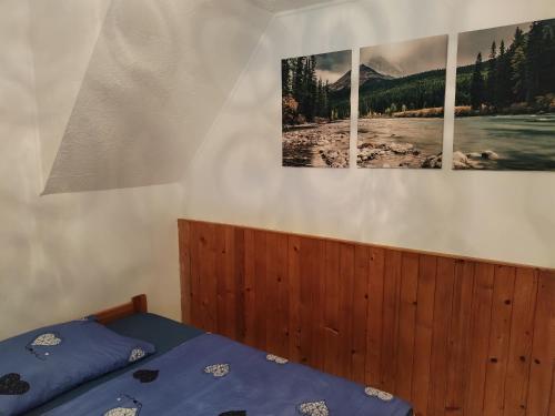 Postel nebo postele na pokoji v ubytování Apartmán Brdy