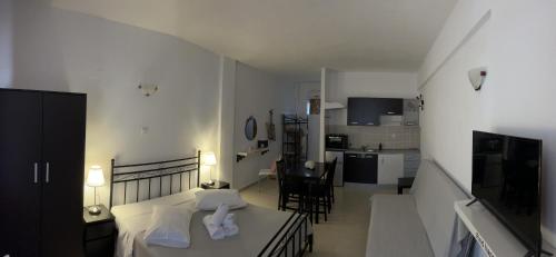 Cama o camas de una habitación en Liani Ammos