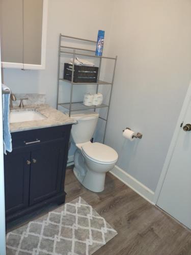 a bathroom with a toilet and a sink at Custom Home - Beach close/convenient to everything in Oceanside