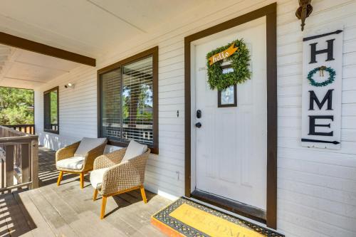 a front door of a house with wreaths on it at Hike and Golf Family Home with Deck in Payson! in Payson