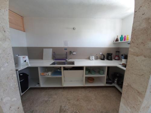 Η κουζίνα ή μικρή κουζίνα στο Hotel Casa Olga