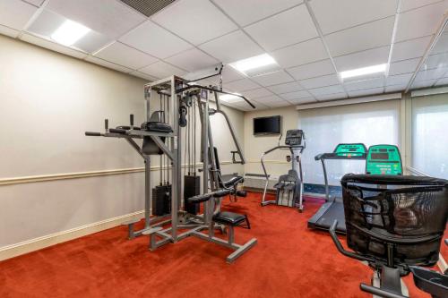 a room with a gym with red carpet at Best Western Capital Beltway Washington DC in Lanham
