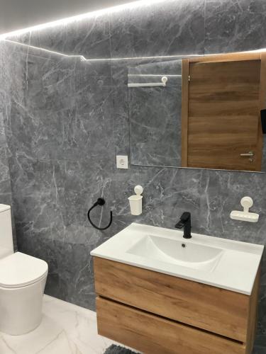 a bathroom with a sink and a toilet at Gandia Borjia in Gandía