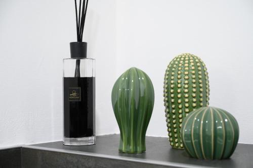 a vase and a cactus on a shelf at GuestHouse o Affittacamere Magenta Baylon Suite in Rome