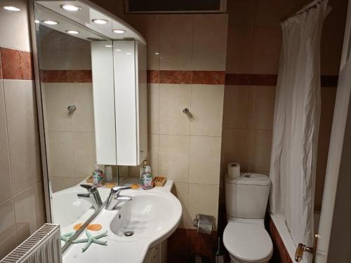 Koupelna v ubytování Comfortable apartment in Kiato