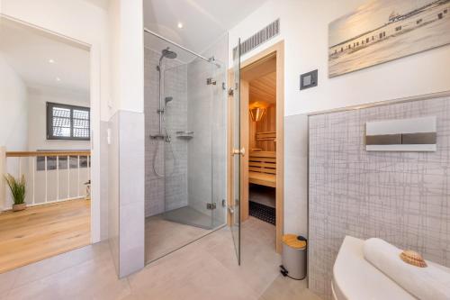 Ένα μπάνιο στο Ferienhaus Strandkajüte