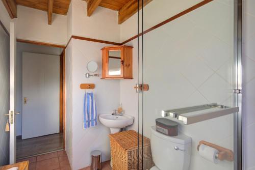 a bathroom with a toilet and a sink at Mrs Simpson in Dullstroom