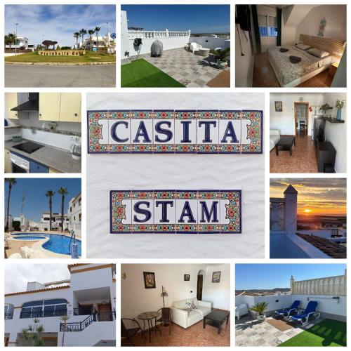 a collage of photos with a sign that says casita stm at Casita Stam Orihuela in Orihuela