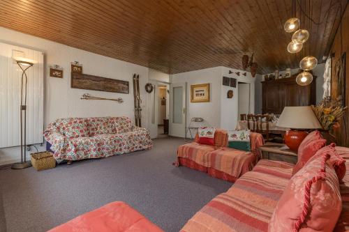 un salon avec un lit et un canapé dans l'établissement Appartement L'Outa 111 - Happy Rentals, à Chamonix-Mont-Blanc