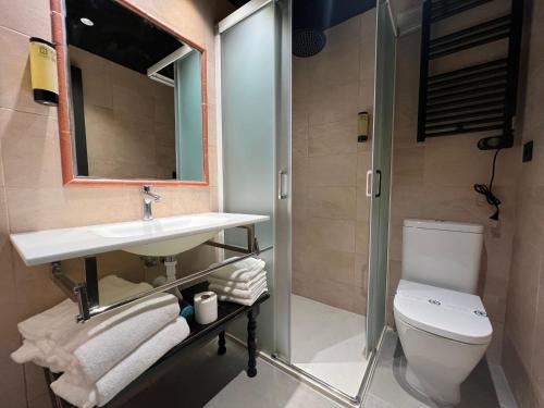 a bathroom with a sink and a toilet at La Posada de Ruba in Biescas